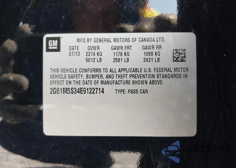 2014 Cadillac Xts Luxury z USA, uszkodzony, nr VIN 2G61M5S34E9122714